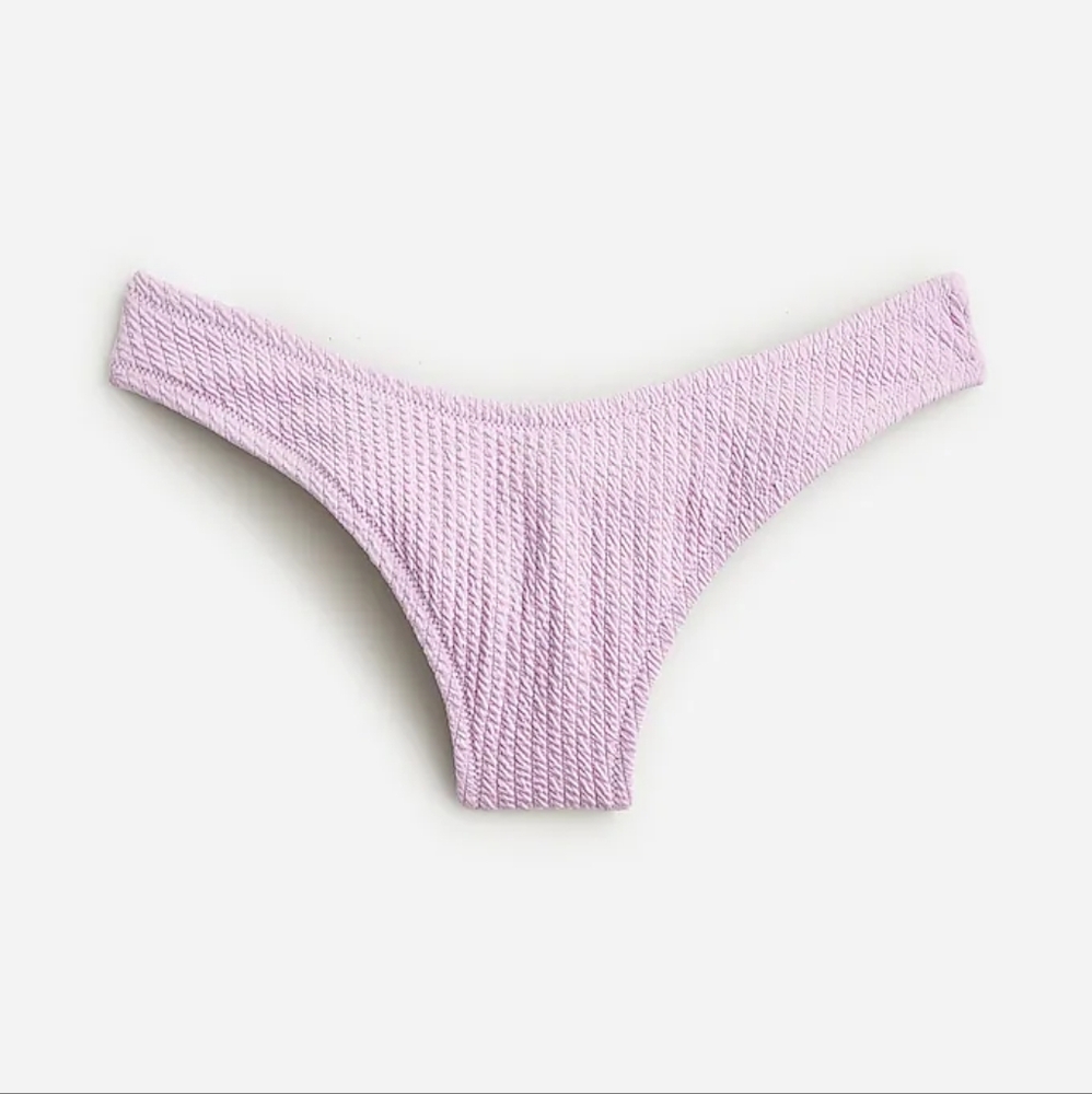 J. CREW Textured Curved-Waist Cheeky Bikini Bottom Women's SMALL NWT